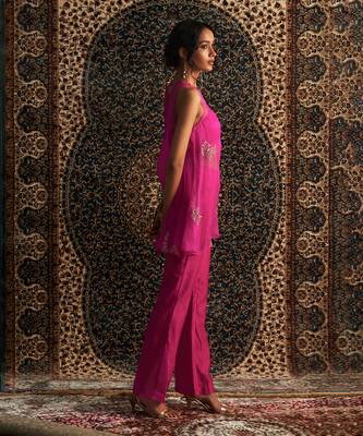 Rani pink organza co-ord set 3