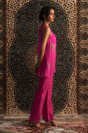 Rani pink organza co-ord set