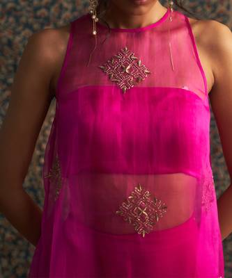 Rani pink organza co-ord set 4