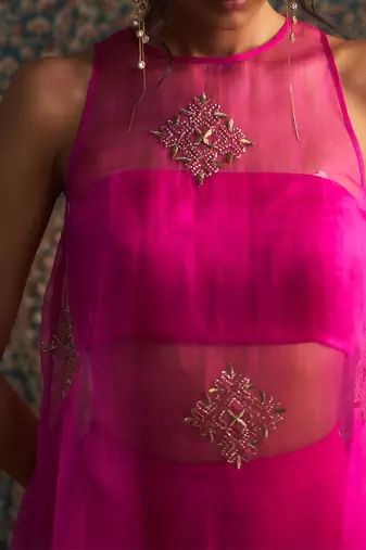Rani pink organza co-ord set