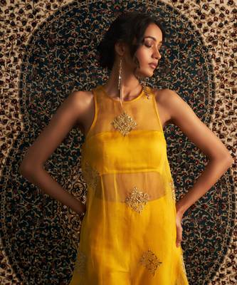 Marigold organza co-ord set 3