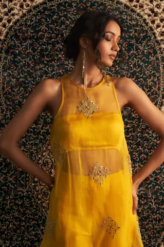Marigold organza co-ord set