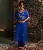 Blue organza co-ord set