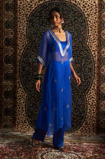 Blue organza co-ord set