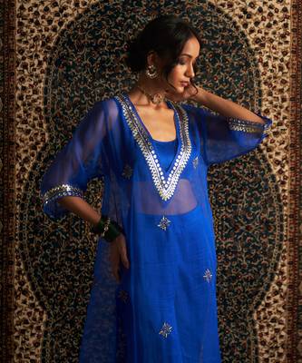 Blue organza co-ord set 4