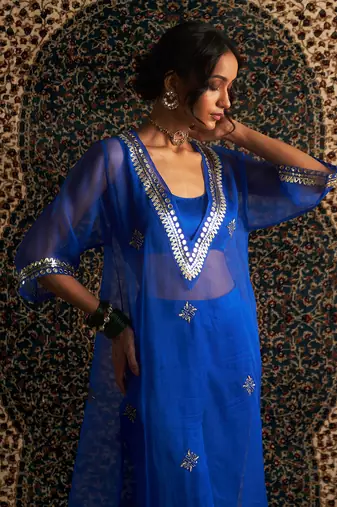 Blue organza co-ord set