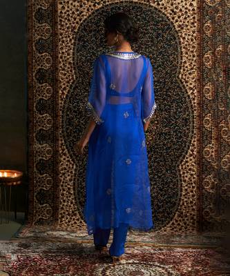 Blue organza co-ord set 5