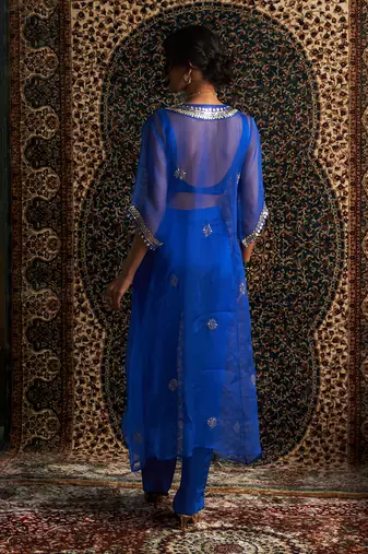 Blue organza co-ord set