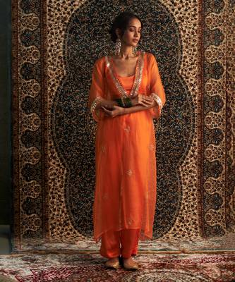 Saffron organza co-ord set 1