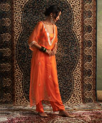Saffron organza co-ord set 2