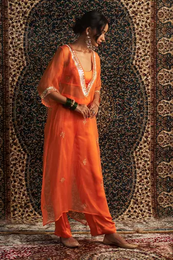Saffron organza co-ord set