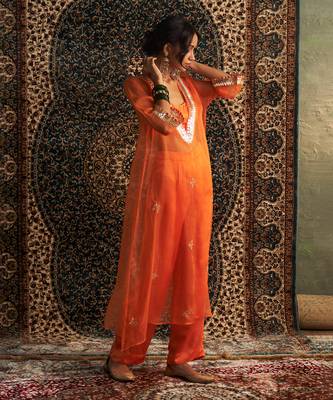 Saffron organza co-ord set 3