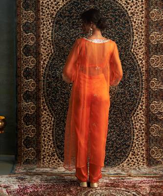 Saffron organza co-ord set 4
