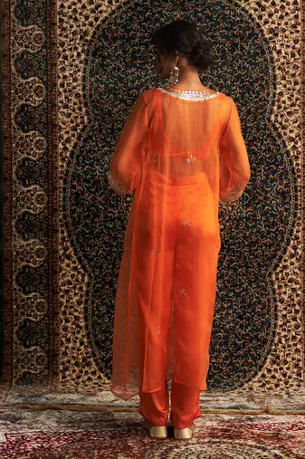 Saffron organza co-ord set