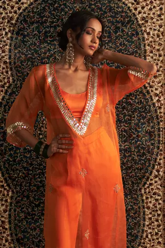 Saffron organza co-ord set