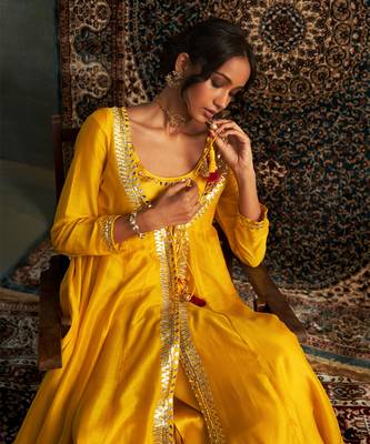 Marigold chanderi kurta set 2