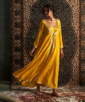 Marigold chanderi kurta set 3