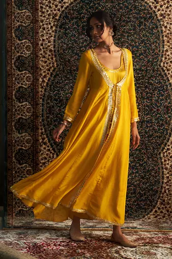 Marigold chanderi kurta set