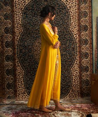 Marigold chanderi kurta set 4