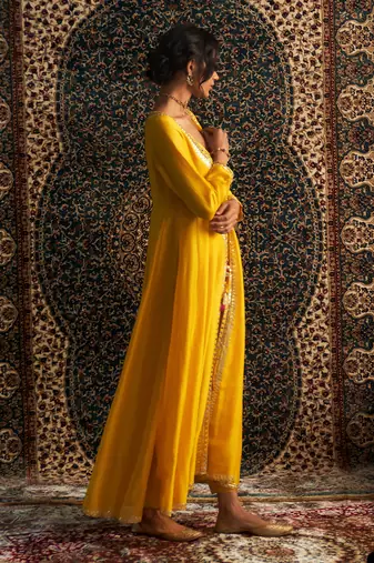 Marigold chanderi kurta set