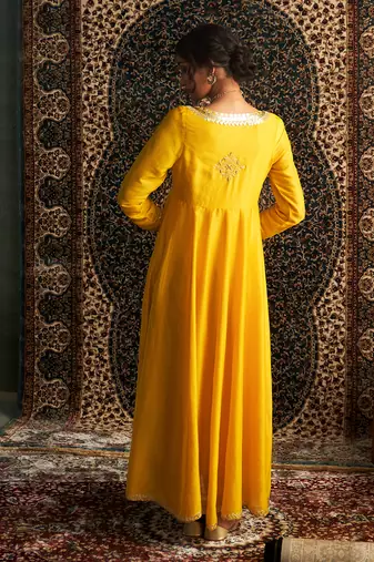 Marigold chanderi kurta set