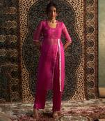 Rani pink organza  kurta set