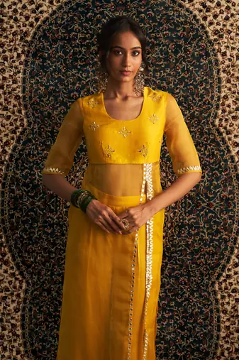Marigold organza  kurta set
