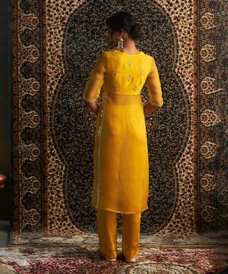 Marigold organza  kurta set 5