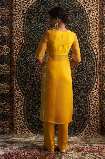 Marigold organza  kurta set
