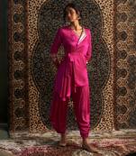 Rani pink model satin coord set