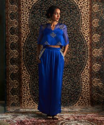 Blue organza coord set 2