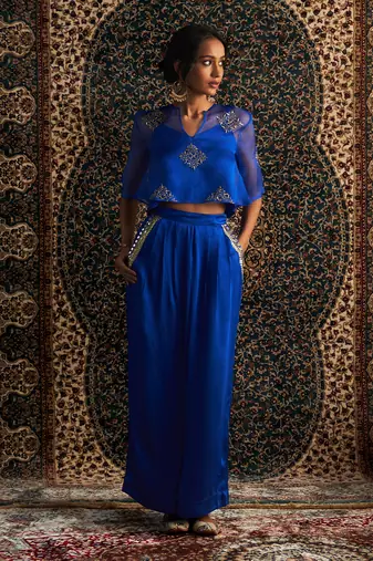 Blue organza coord set
