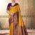 Yellow kanjivaram silk blend zari Weaving With Gold Zari Border And Pallu Saree With Blouse For Women