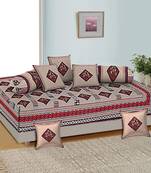 Aj home traditional jaipuri 100% cotton diwan set (set of 8)