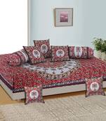 Aj home traditional jaipuri 100% cotton diwan set (set of 8)