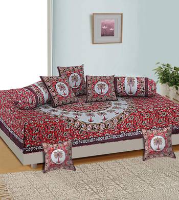 Aj home traditional jaipuri 100% cotton diwan set (set of 8) 4