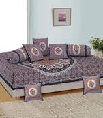 Aj home traditional jaipuri 100% cotton diwan set (set of 8)