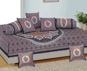 Aj home traditional jaipuri 100% cotton diwan set (set of 8) 2