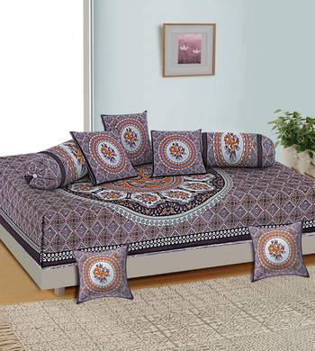 Aj home traditional jaipuri 100% cotton diwan set (set of 8) 4