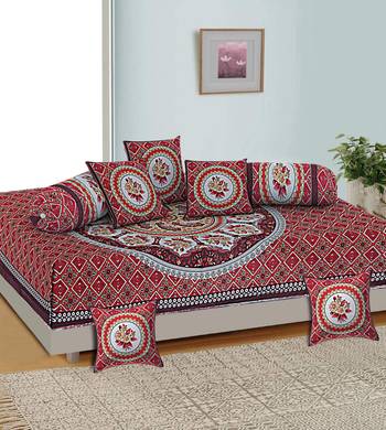 Aj home traditional jaipuri 100% cotton diwan set (set of 8) 4