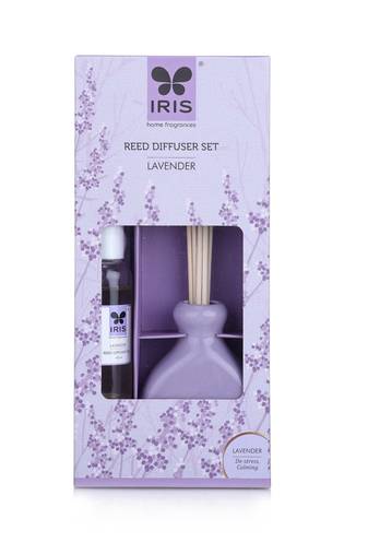 Iris new lavender fragances reed diffuser set with oil 45ml with ceramic pot & diffuser stick