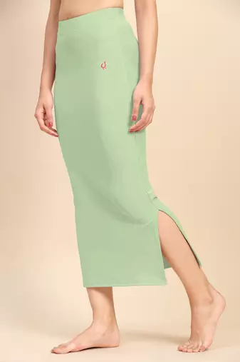 Trendmalls Solid Nylon Soft Petticoat Skirts for Women Saree Shape Wear 2 Piece