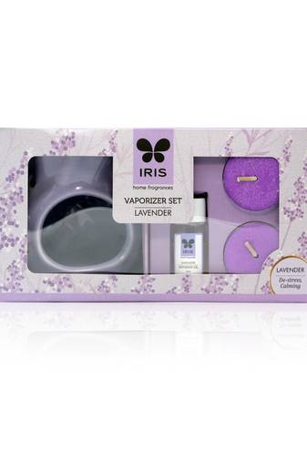 Iris lavender ceramic fragrance vaporizer set