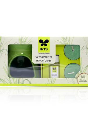 Iris new lemon grass fragrance ceramic vapourizer with 5ml oil and 2 tealights