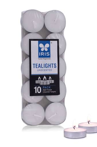 Iris unscented tea lights pack of 10