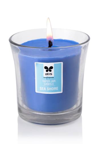Iris taper jar candle