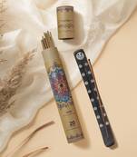 Amogha masala incense sticks in tube packing with black ashcatcher with white prints- fragrance oud