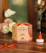 Amogha incense cone in a hexa krafted box with flower lock top- fragrance loban