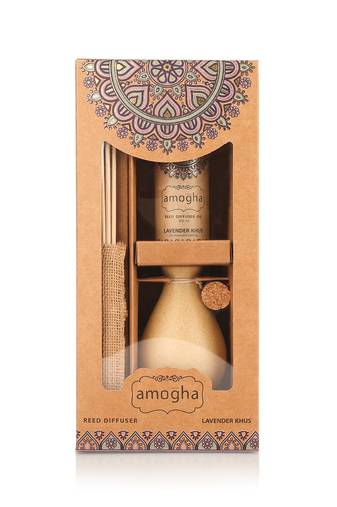 Amogha lavender khus reed diffuser with 100ml oil and 8n reed sticks