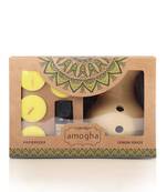 Amogha lemon grass fragrance vaporizer with 4 tealights and 10ml oil